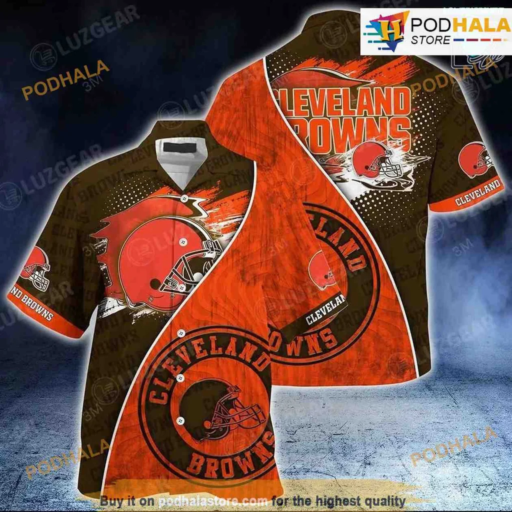 Cleveland Browns Hawaiian Shirt Featuring Bold Team Colors And Logo