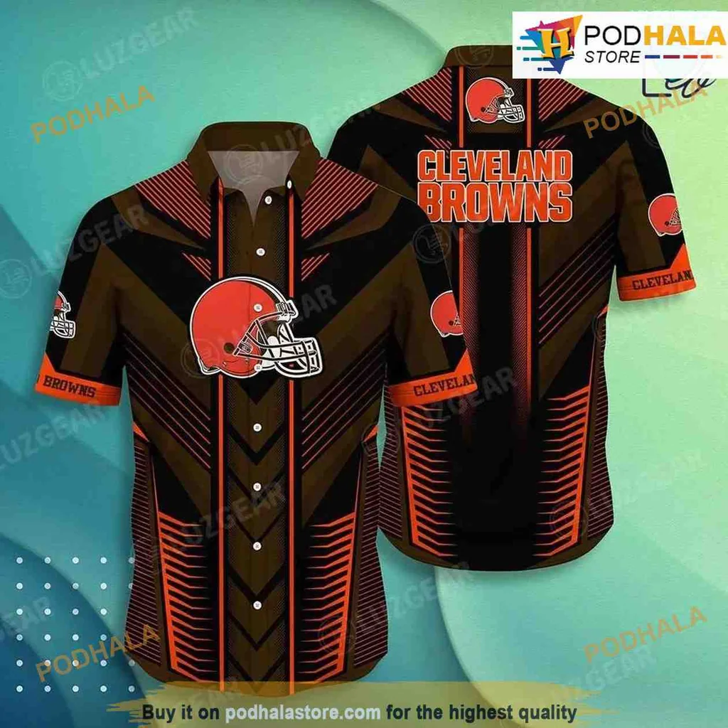 Cleveland Browns Hawaiian Shirt Featuring Team Logo And Colors