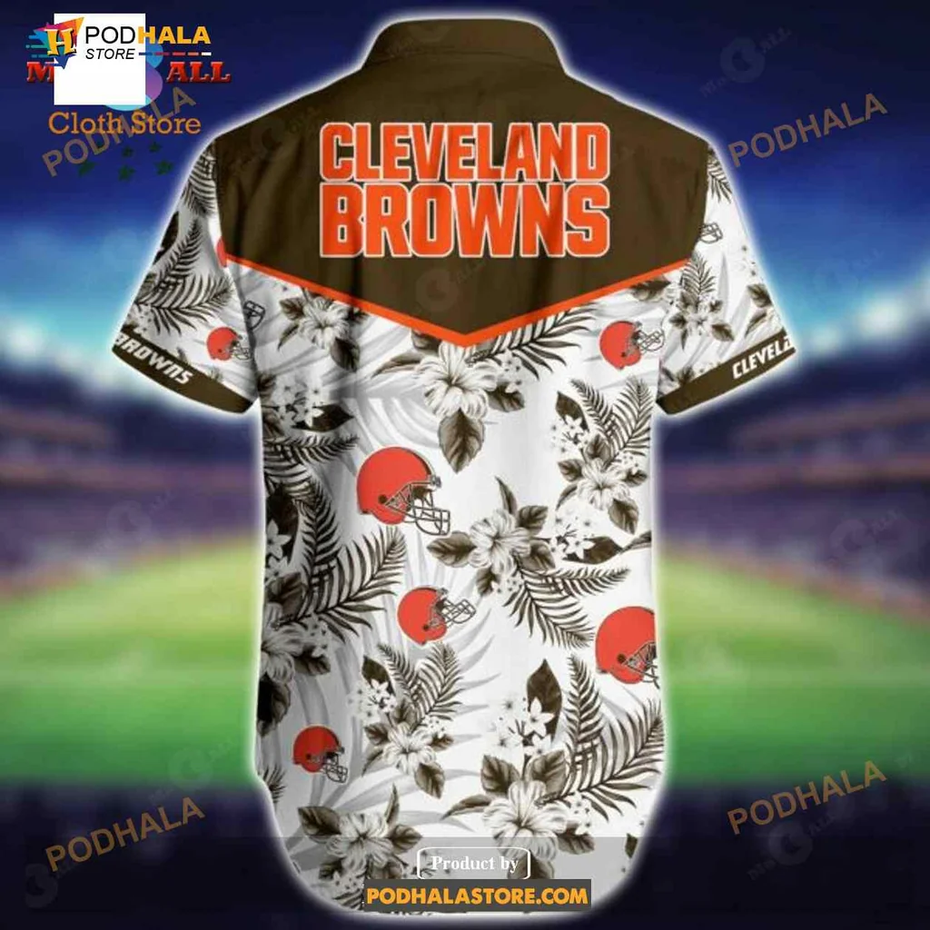Cleveland Browns Hawaiian Shirt, Vibrant Nfl Design With Tropical Elements