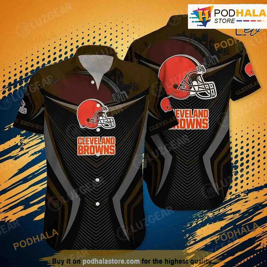Cleveland Browns Hawaiian Shirt With Bold Logo And Dynamic Stripes