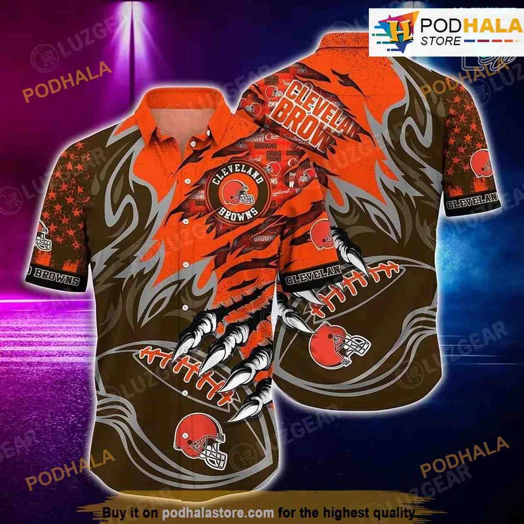Cleveland Browns Hawaiian Shirt With Vibrant Football Design