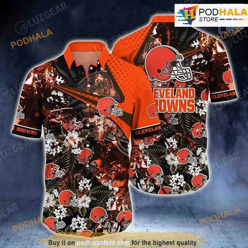 Cleveland Browns Tropical Hawaiian Shirt With Bold Floral Patterns