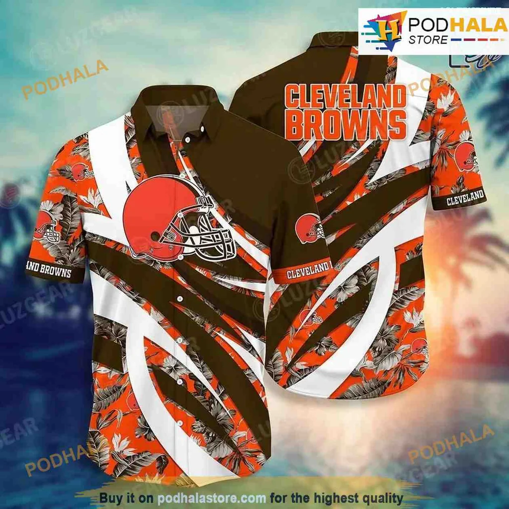 Cleveland Browns Tropical Hawaiian Shirt With Bold Floral Patterns