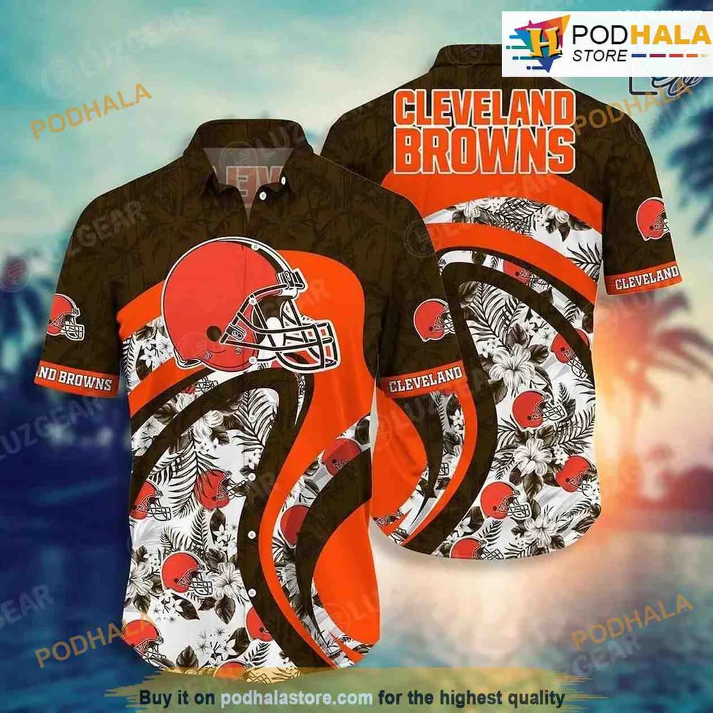 Cleveland Browns Tropical Hawaiian Shirt With Floral Design