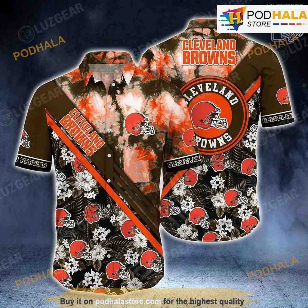 Cleveland Browns Tropical Hawaiian Shirt With Floral Patterns For Nfl Fans