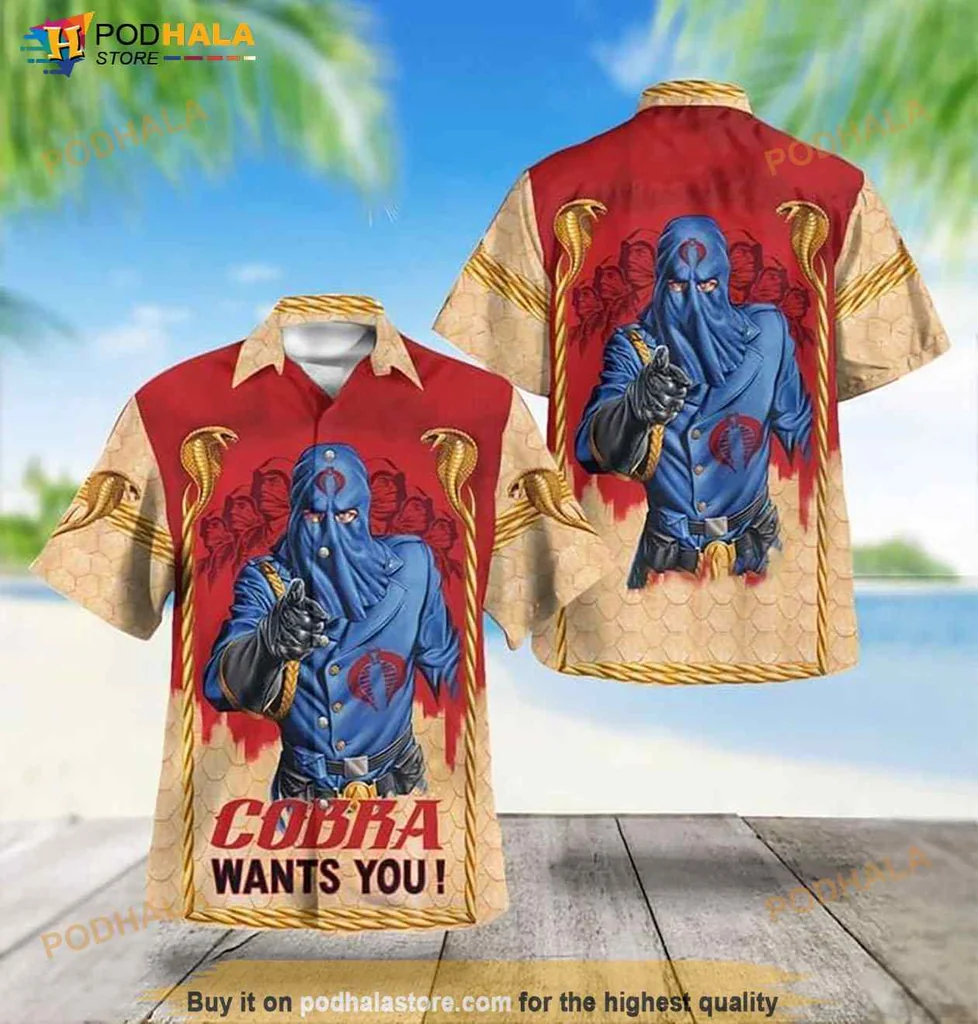 Cobra Commander Hawaiian Shirt, Cobra Wants You Graphic Design