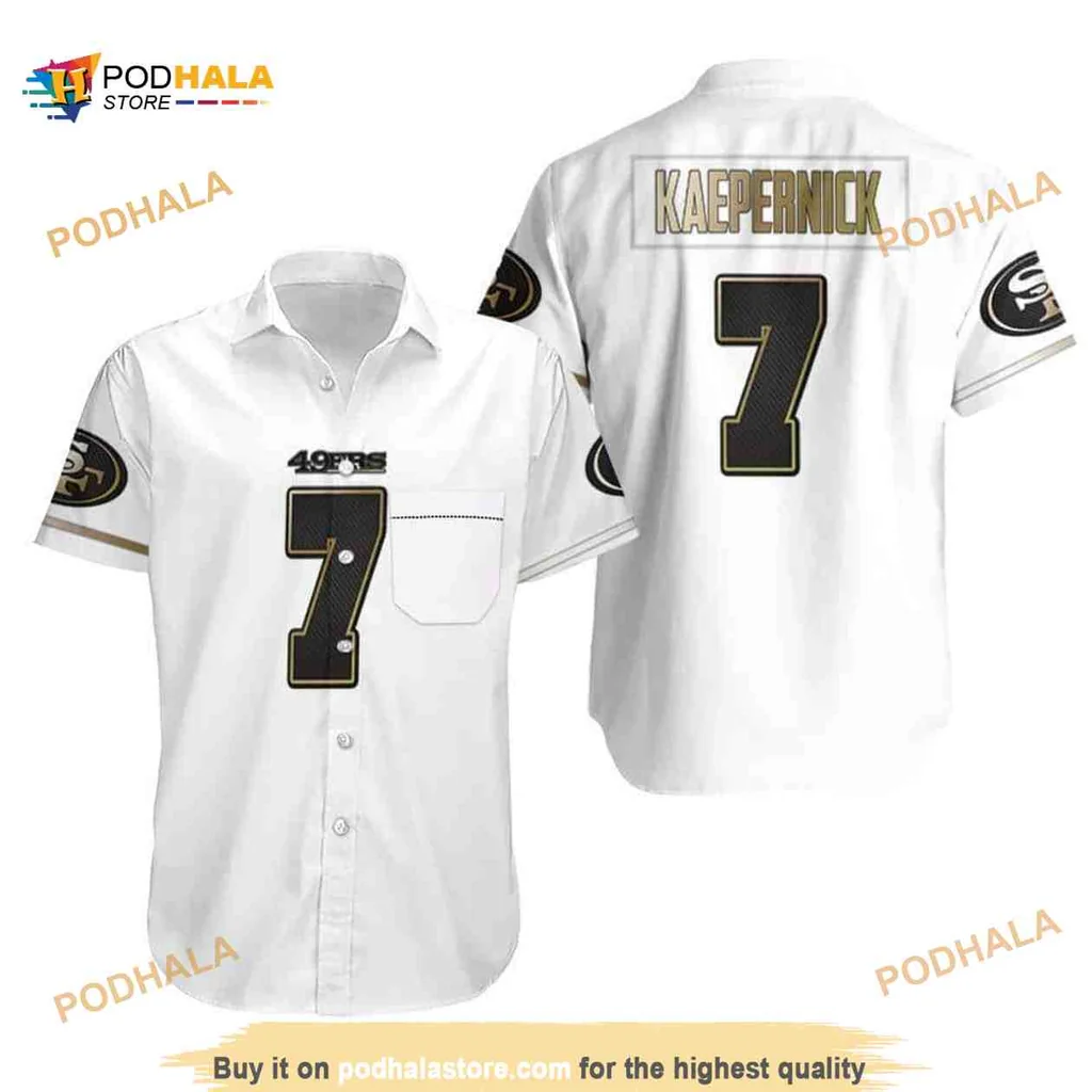 Colin Kaepernick San Francisco 49ers Hawaiian Shirt With Bold Number 7