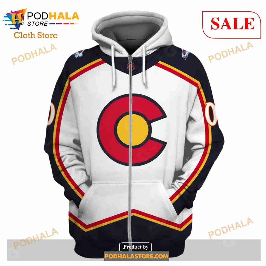 Colorado Avalanche 3d Hoodie With Bold Red And Yellow Design