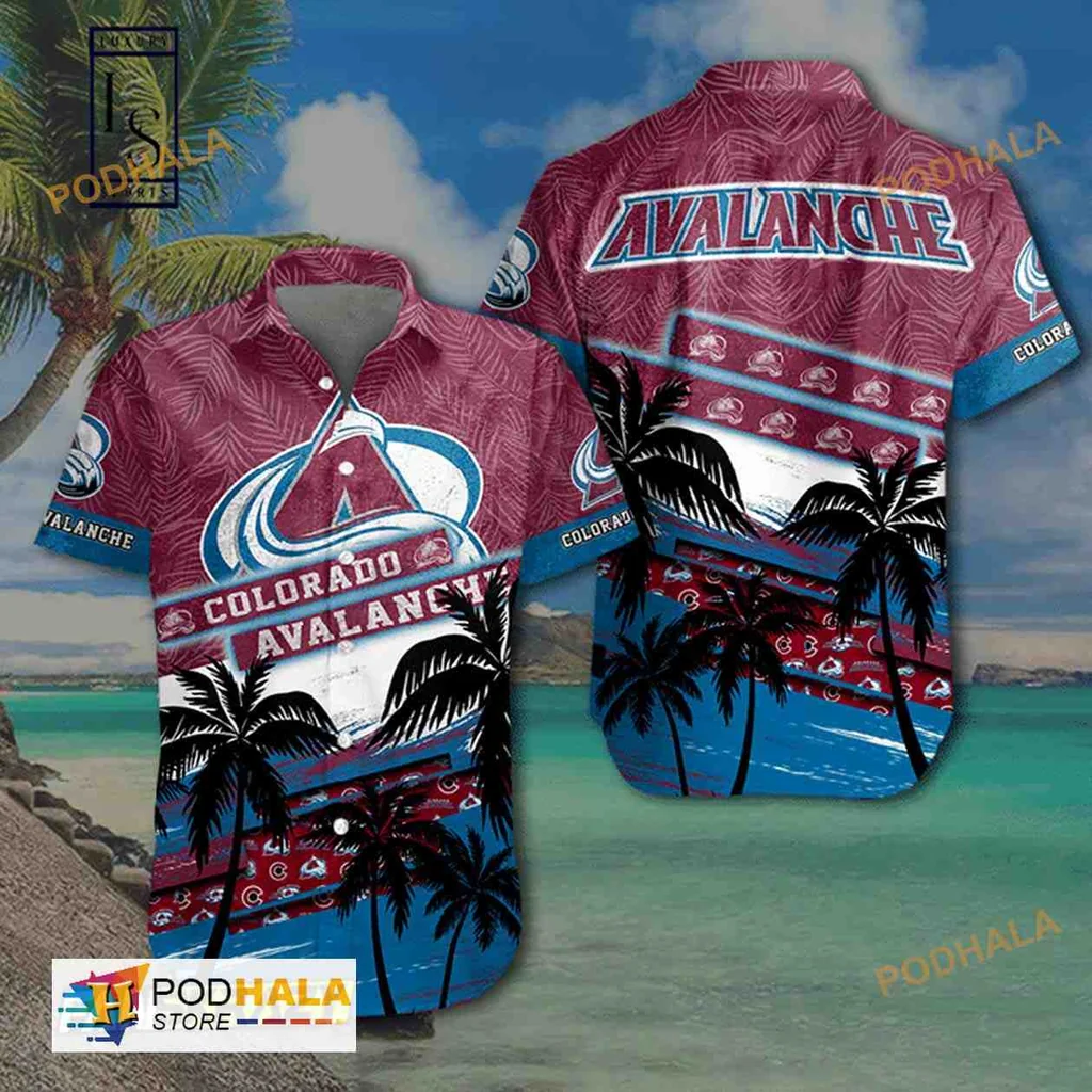 Colorado Avalanche Tropical Hawaiian Shirt With Bold Avalanche Design