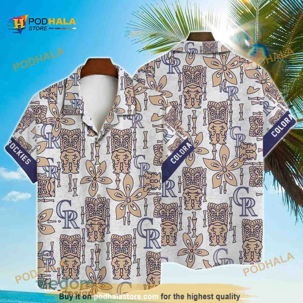 Colorado Rockies Tropical Hawaiian Shirt, Fun Beachy Design For Summer