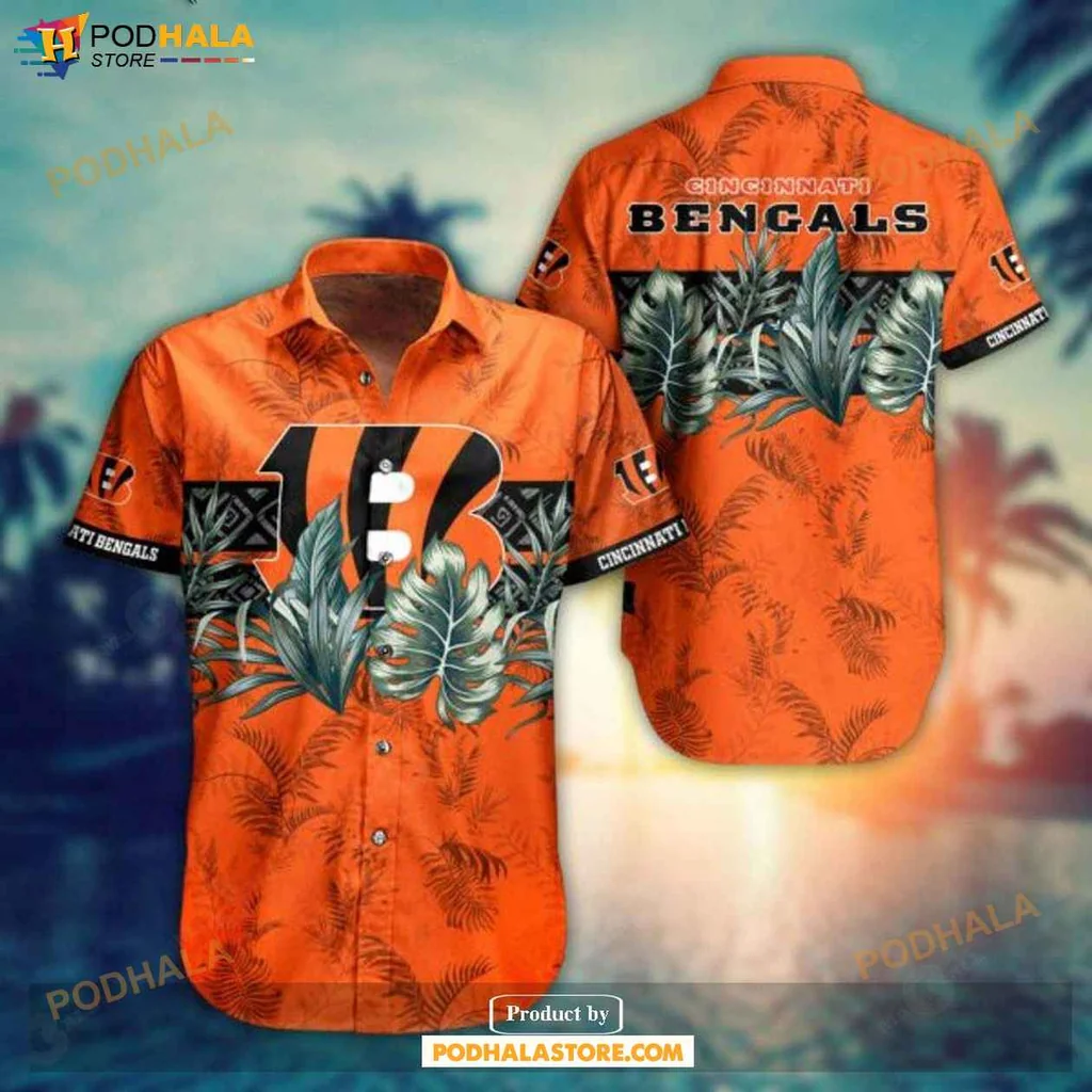Colorful Bengals Fan Hawaiian Shirt With Tropical Design And Player Number
