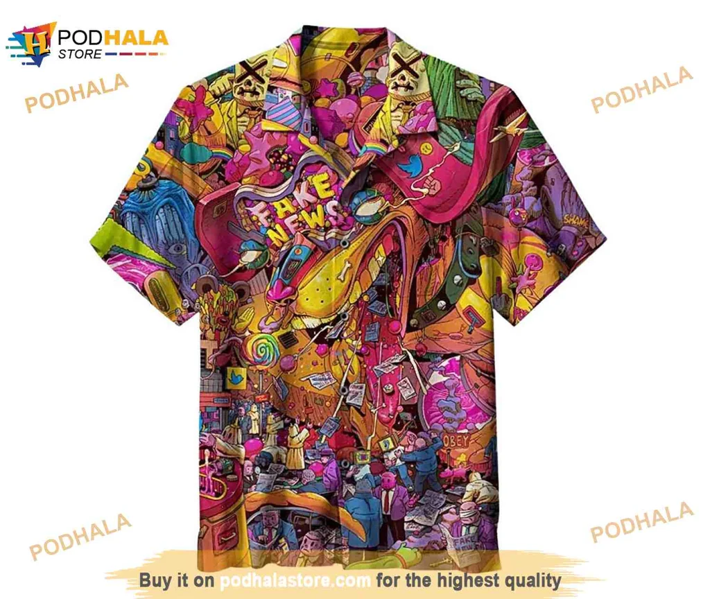 Colorful Cartoon Characters Hawaiian Shirt, Fun And Vibrant Aloha Shirt