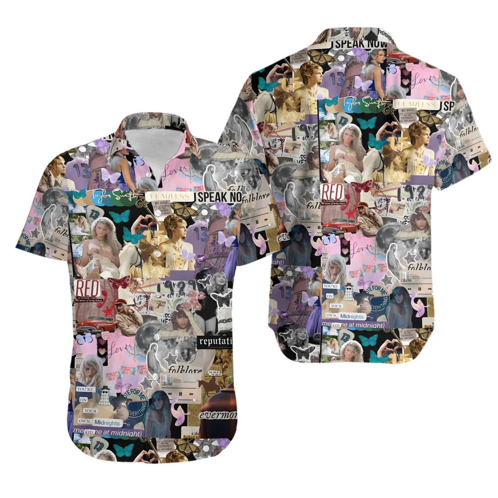 Colorful Collage Pop Culture Hawaiian Shirt With Vibrant Graphics
