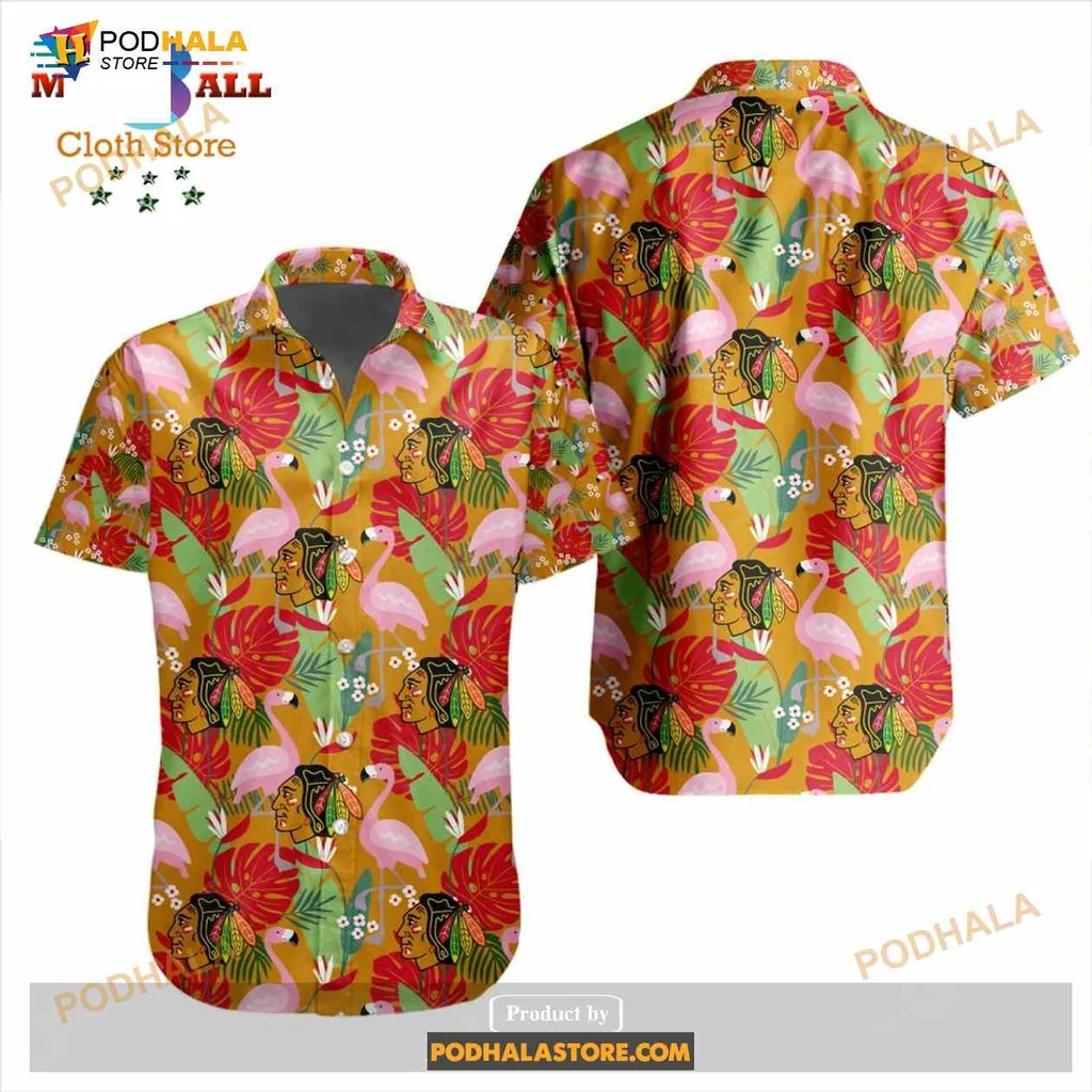 Colorful Cranes Tropical Hawaiian Shirt With Playful Floral Design