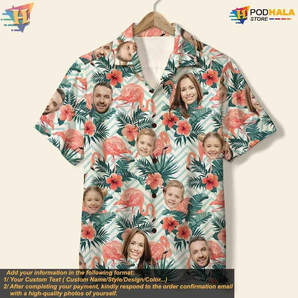 Colorful Flamingo Tropical Hawaiian Shirt For Fun Summer Occasions