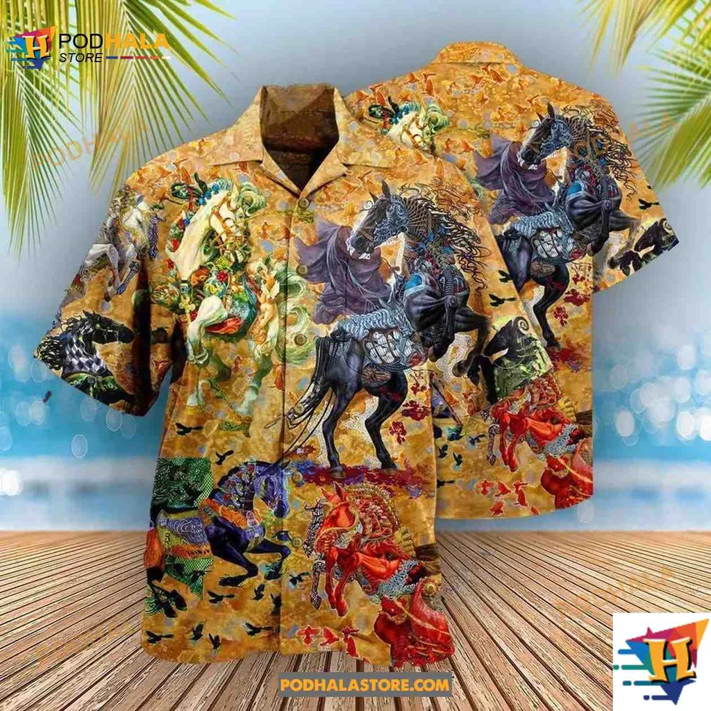 Colorful Horse Lovers Hawaiian Shirt Featuring Vibrant Horses And Energy