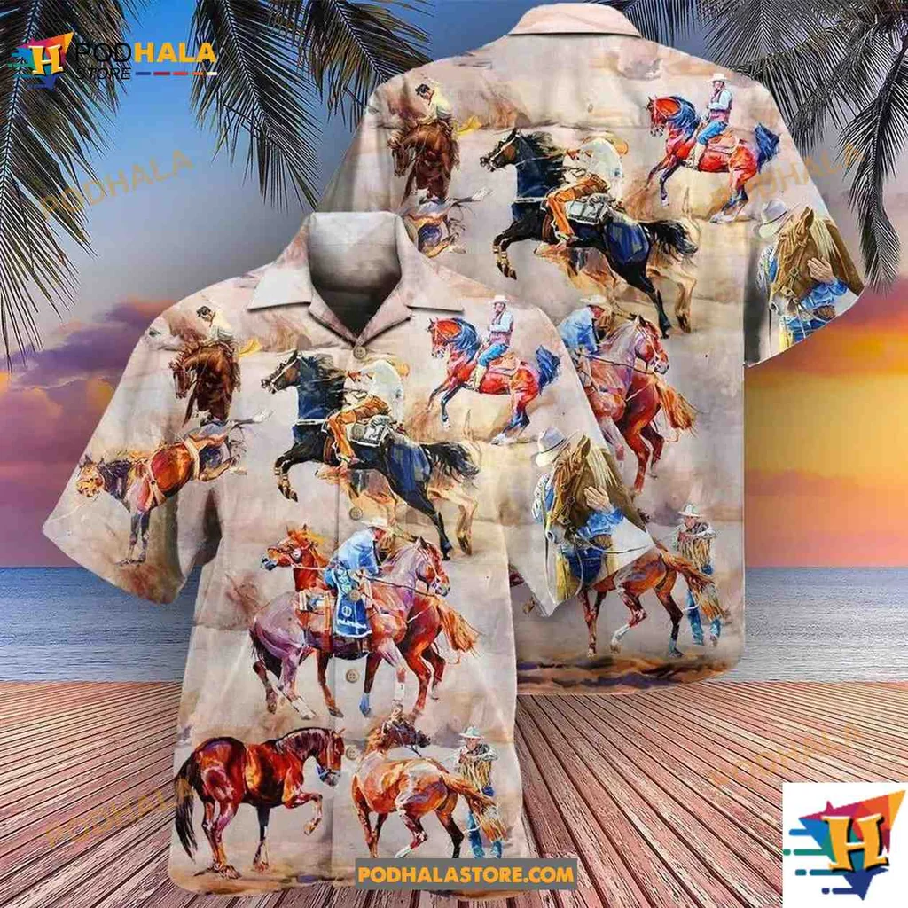Colorful Horse Riders Hawaiian Shirt, Equestrian Adventure Apparel