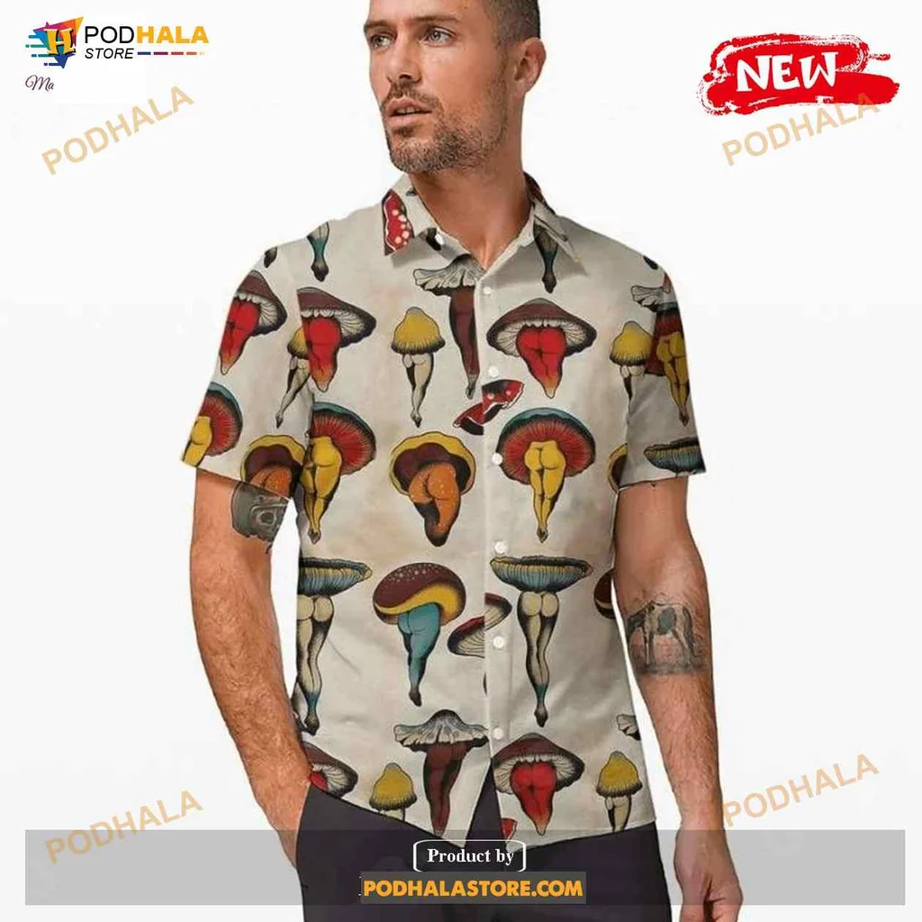 Colorful Mushroom Tropical Hawaiian Shirt For Summer Fun