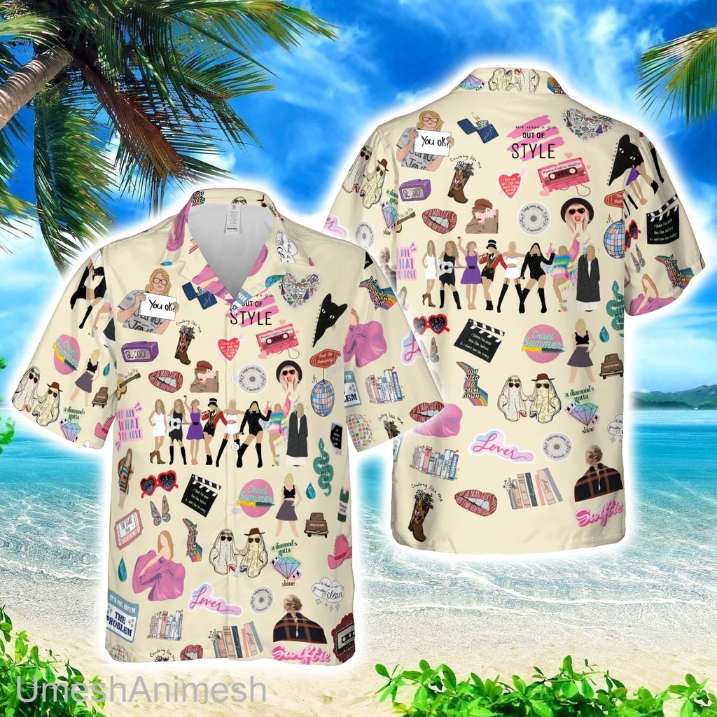 Colorful Music Fashion Aloha Shirt With Vibrant Graphics And Playful Design