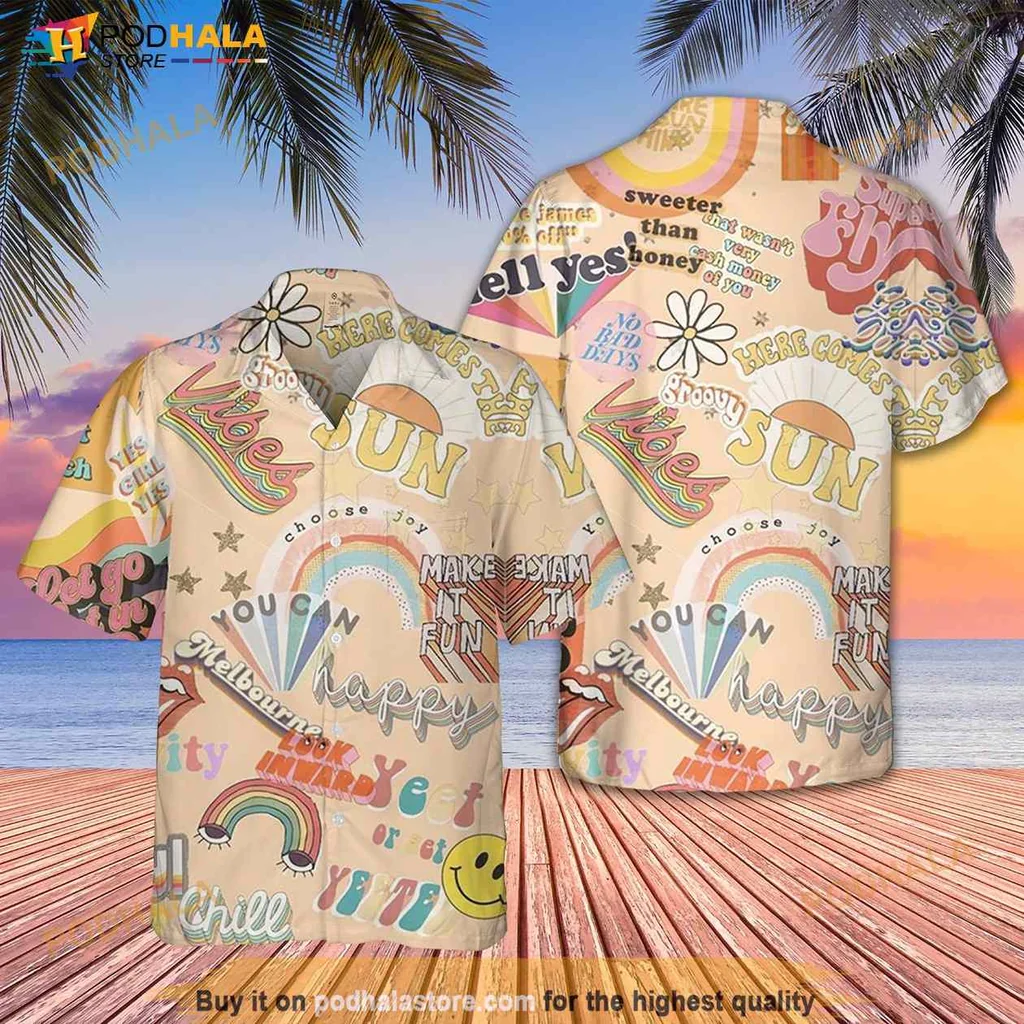 Colorful Summer Beach Hawaiian Shirt With Vibrant Graphics