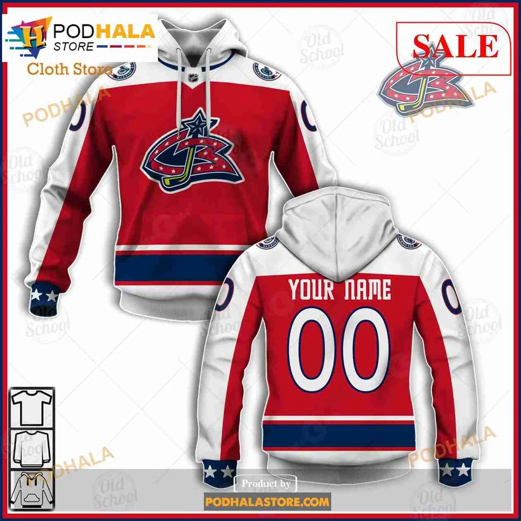 Columbus Blue Jackets 3d Hoodie, Custom Name And Number Design