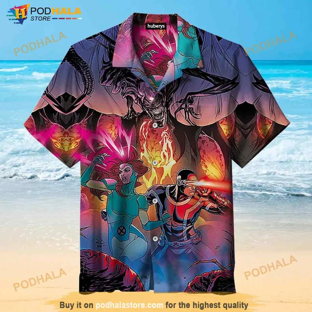 Comic Book Superhero Hawaiian Shirt With Vibrant Action Design