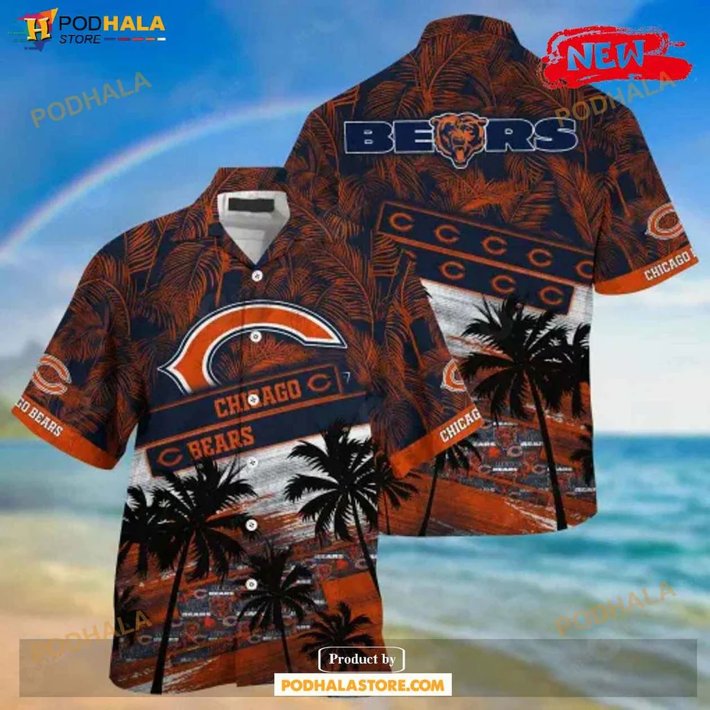 Cool Bears Aloha Shirt, Chicago Bears Palm Tree Pattern Unisex Sport Shirt