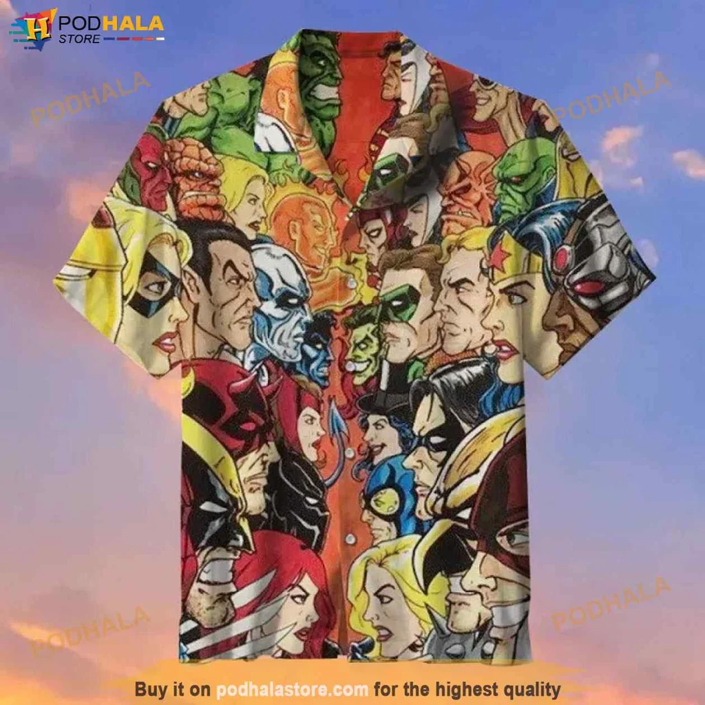 Cool Dc Comic Characters Hawaiian Shirt, Vibrant Funny Design For Fans