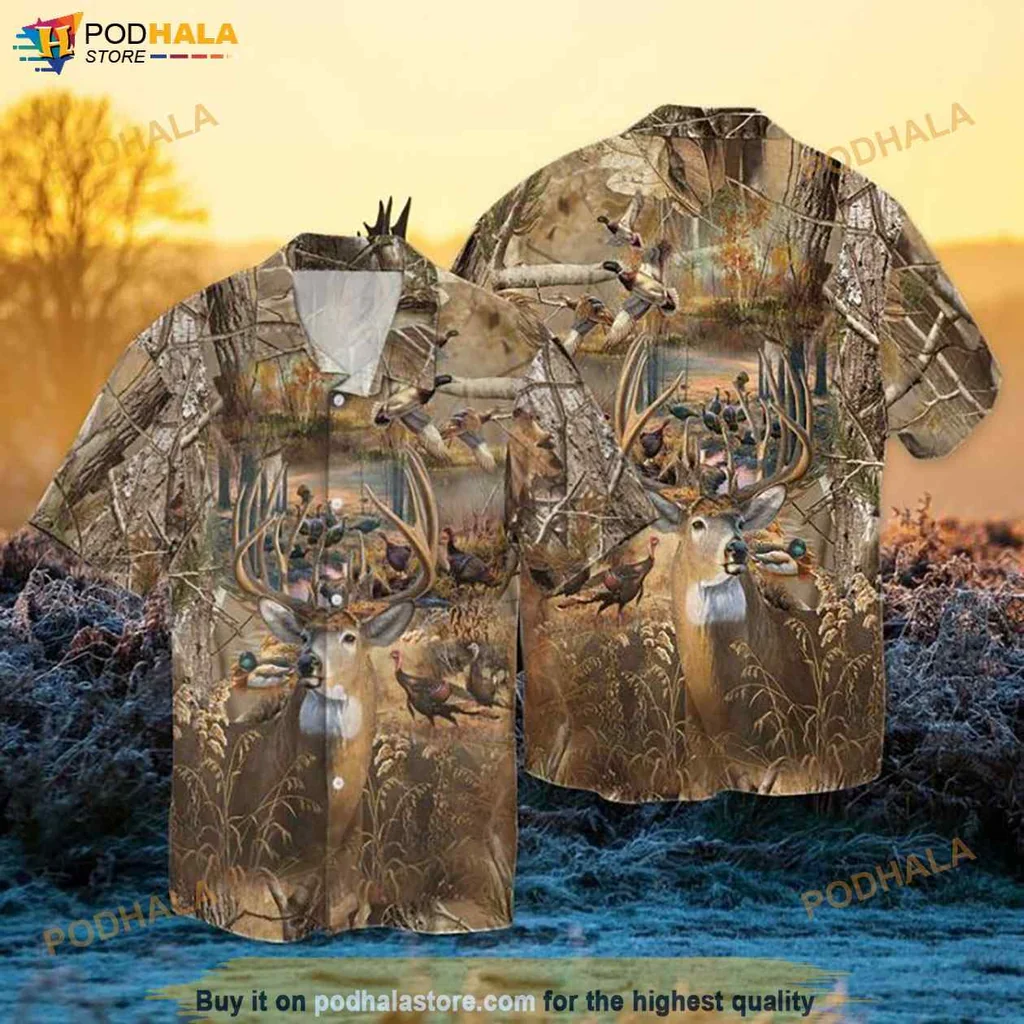 Cool Deer Hunting Aloha Hawaiian Shirt, Funny Button Up For Outdoor Enthusiasts