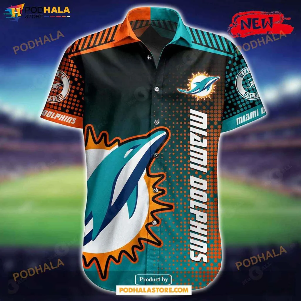 Cool Dolphins Tropical Shirt, Vibrant Miami Dolphins Summer Shirt For Fans