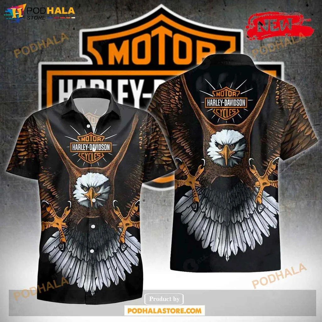 Cool Eagle Motorcycle Aloha Shirt, Tropical Summer Shirt For Men And Women