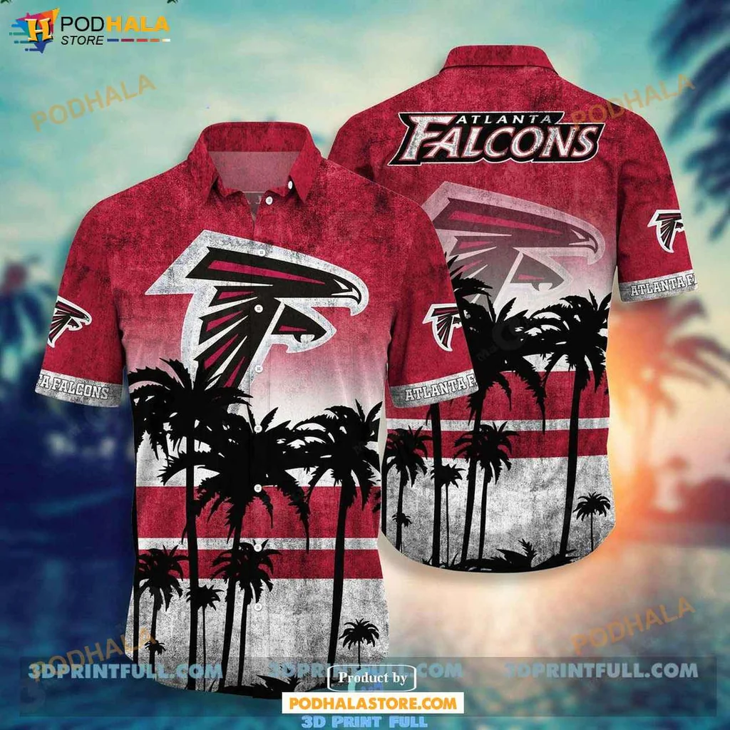Cool Falcons Beach Hawaiian Shirt, Vibrant Summer Shirt With Atlanta Falcons Logo