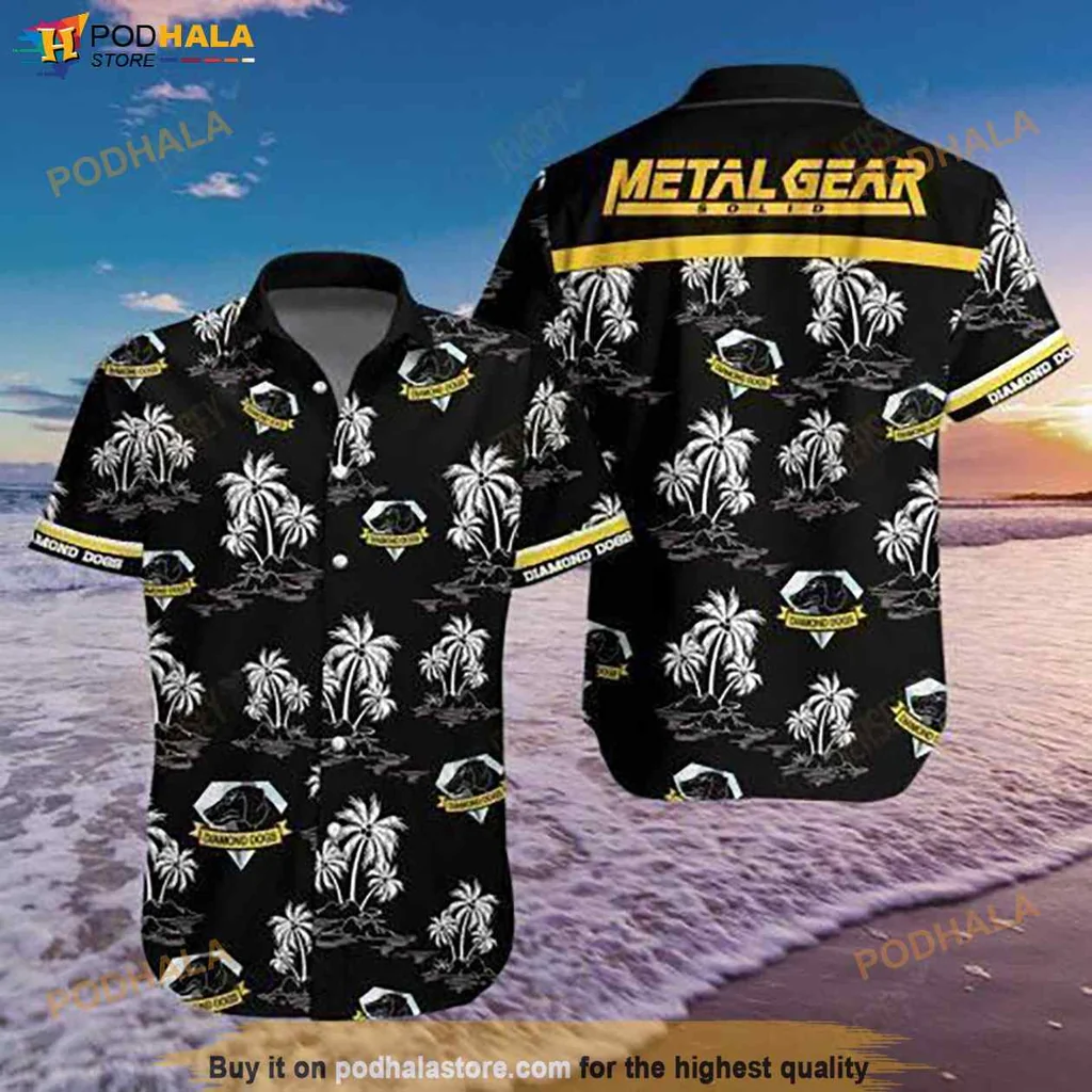 Cool Gaming Hawaiian Shirt With Metal Gear Solid Design, Tropical Style For Men