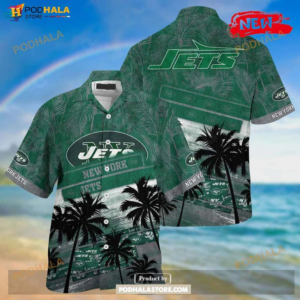 Cool Jets Aloha Shirt, New York Jets Palm Tree Summer Shirt For Beach Days