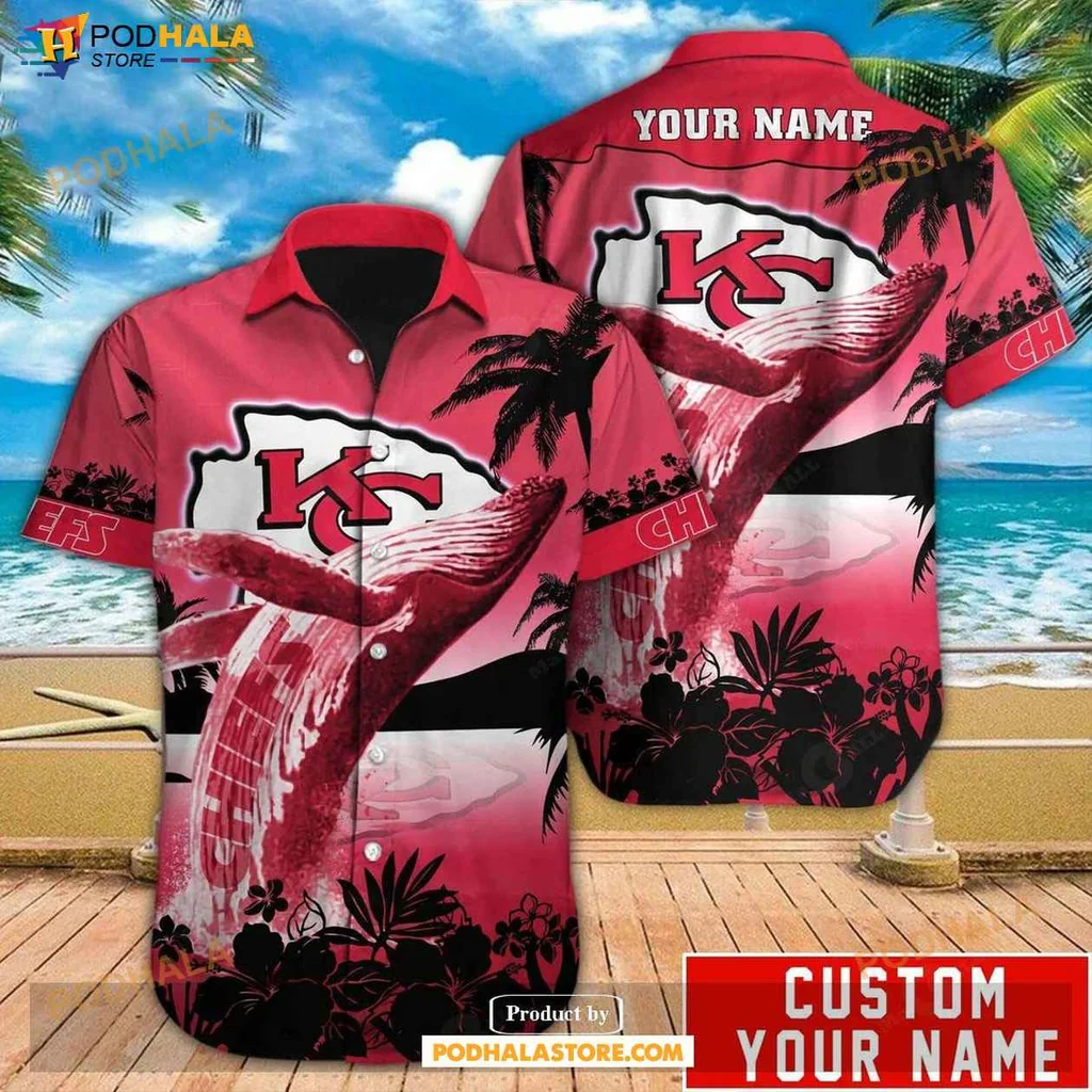 Cool Kansas City Chiefs Hawaiian Shirt, Vibrant Tropical Design With Palm Trees