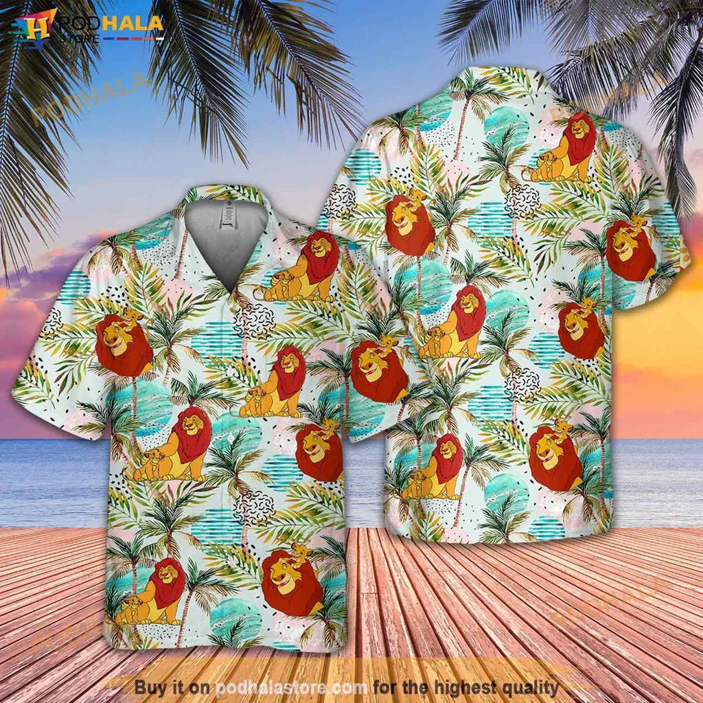 Cool Lion Tropical Shirt, Vibrant Family Friendly Design For Summer Outings
