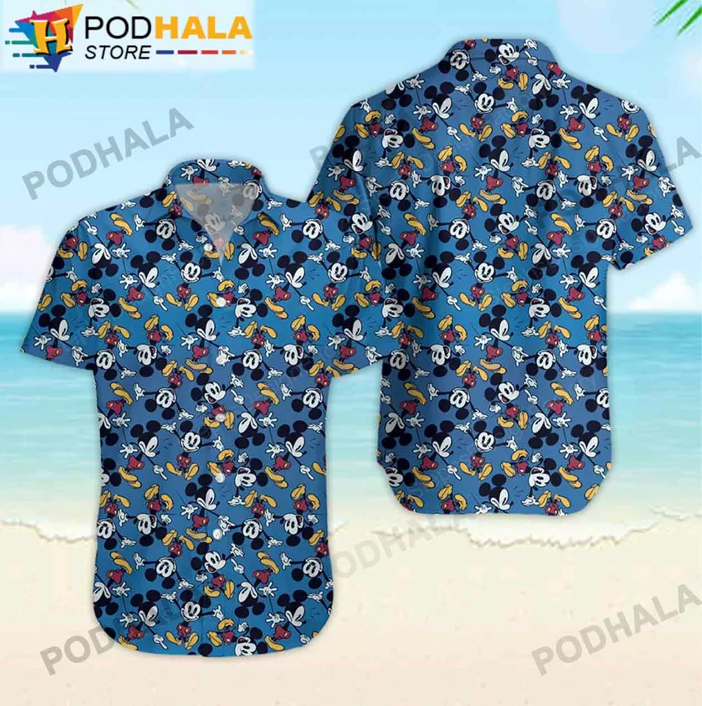 Cool Mickey Mouse Aloha Shirt, Vibrant Disney Character Hawaiian Shirt For Family Fun