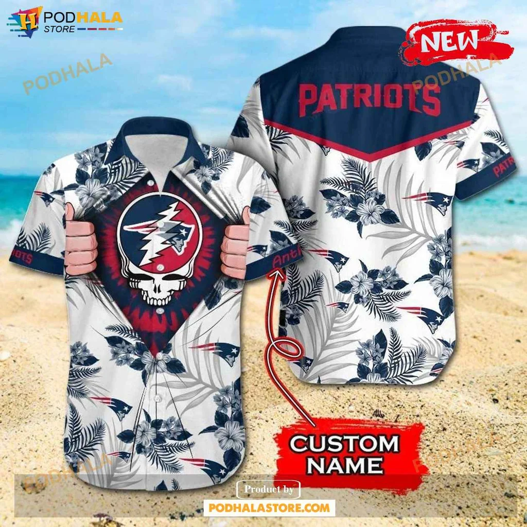 Cool Patriots Grateful Dead Hawaiian Shirt, Personalized Gift For Fans