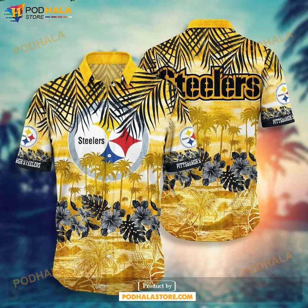 Cool Pittsburgh Steelers Hawaiian Shirt, Vibrant Tropical Pattern For Summer Fans