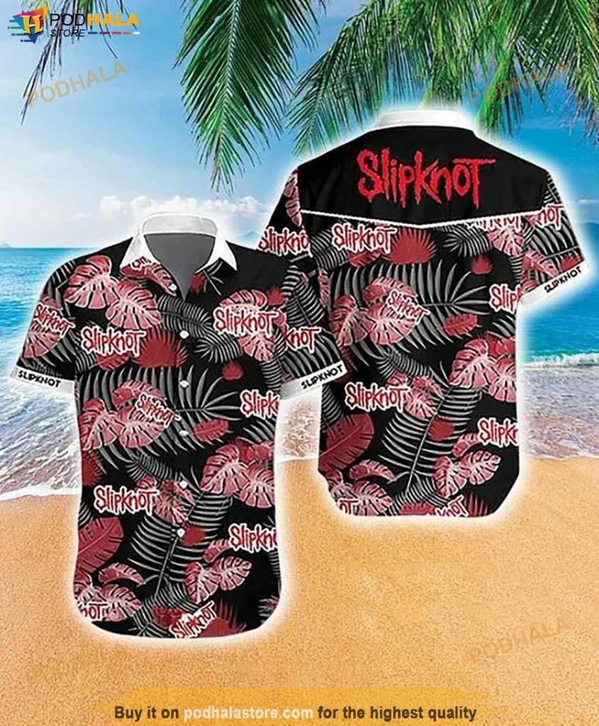 Cool Slipknot Tropical Shirt, Vibrant Hawaiian Design With Bold Slipknot Text