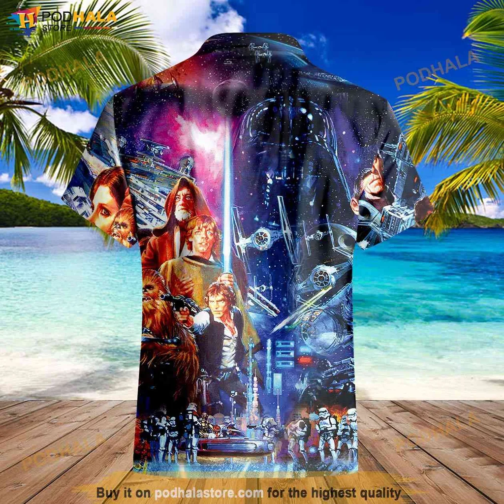 Cool Star Wars Aloha Shirt Featuring Iconic Characters In Cosmic Design Cool Star Wars Aloha Shirt Featuring Iconic Characters In Cosmic Design