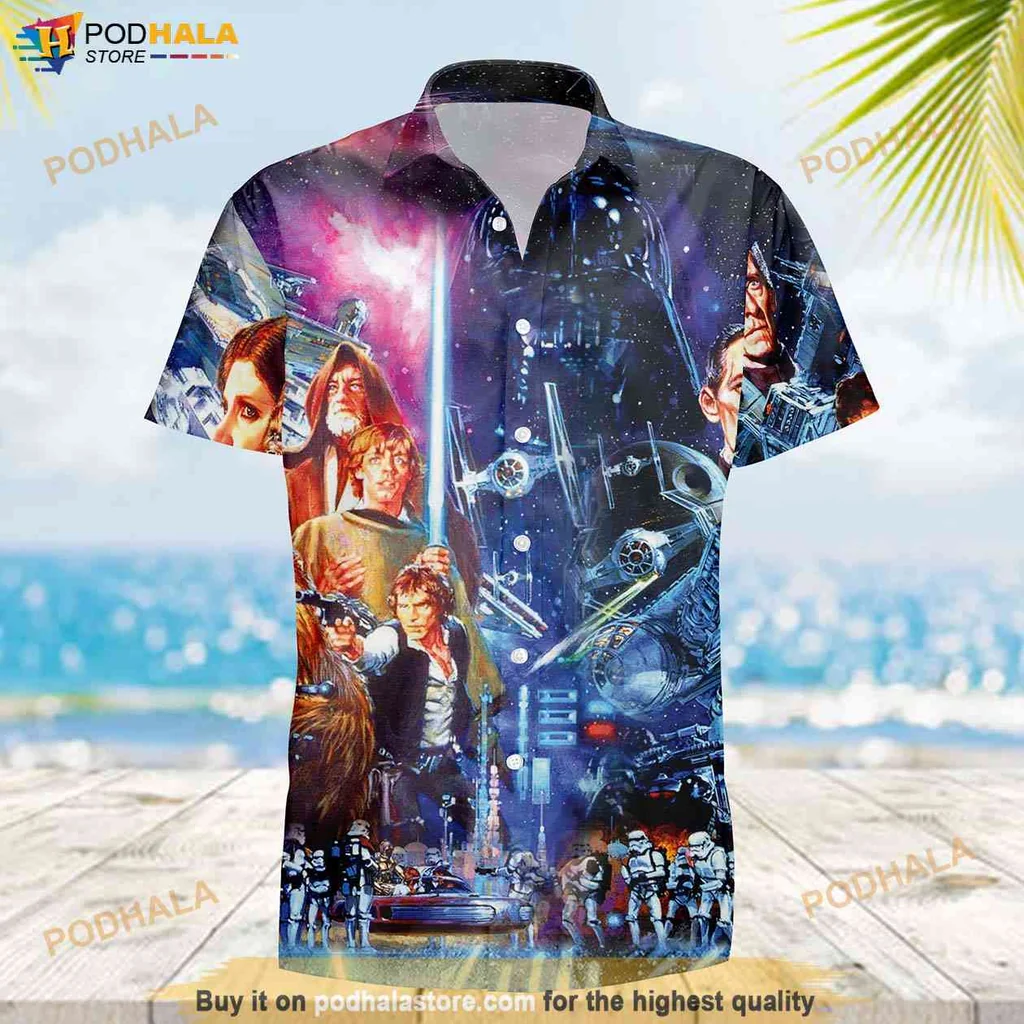 Cool Star Wars Tropical Shirt Featuring Iconic Characters In Cosmic Design Cool Star Wars Tropical Shirt Featuring Iconic Characters In Cosmic Design
