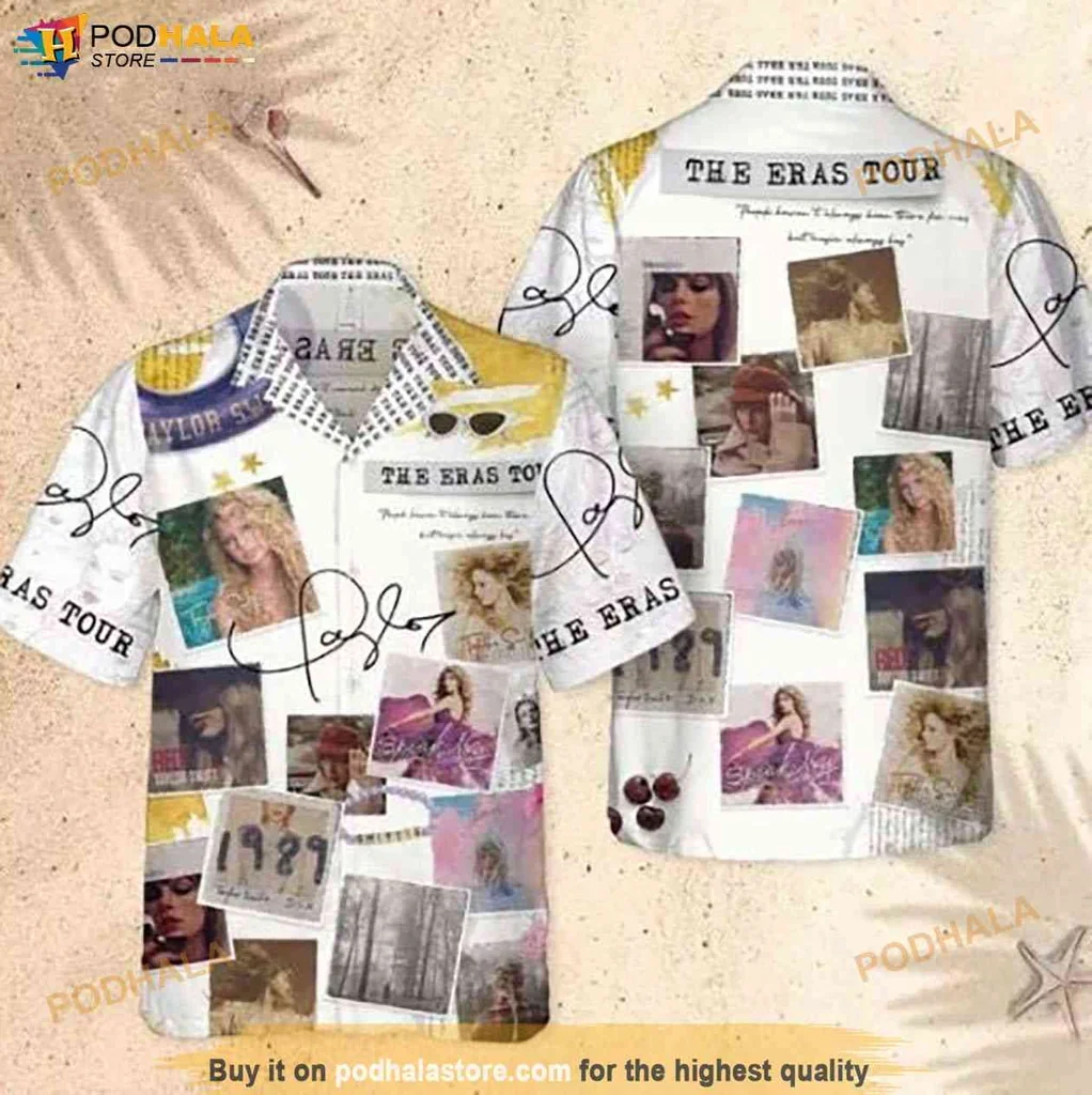 Cool Swifties Concert Aloha Shirt, Vibrant Collage Design Inspired By The Eras Tour