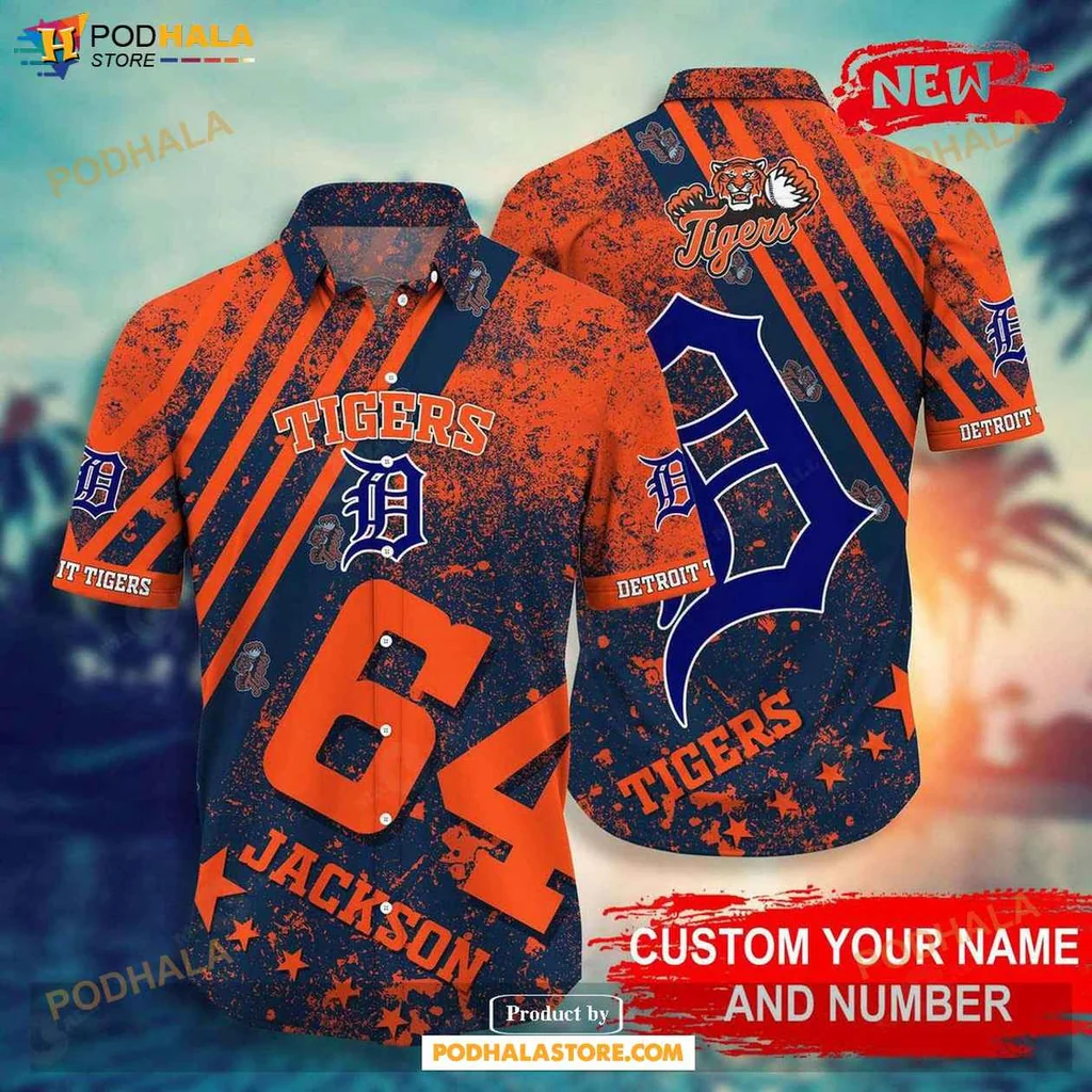 Cool Tigers Aloha Shirt, Personalized Detroit Tigers Summer Shirt With Name And Number