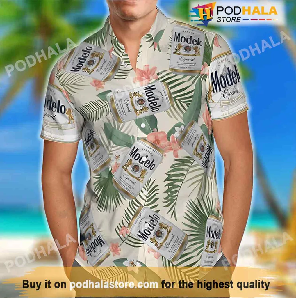 Cool Tropical Beer Hawaiian Shirt, Modelo Design For Beer Lovers, Summer Vibes