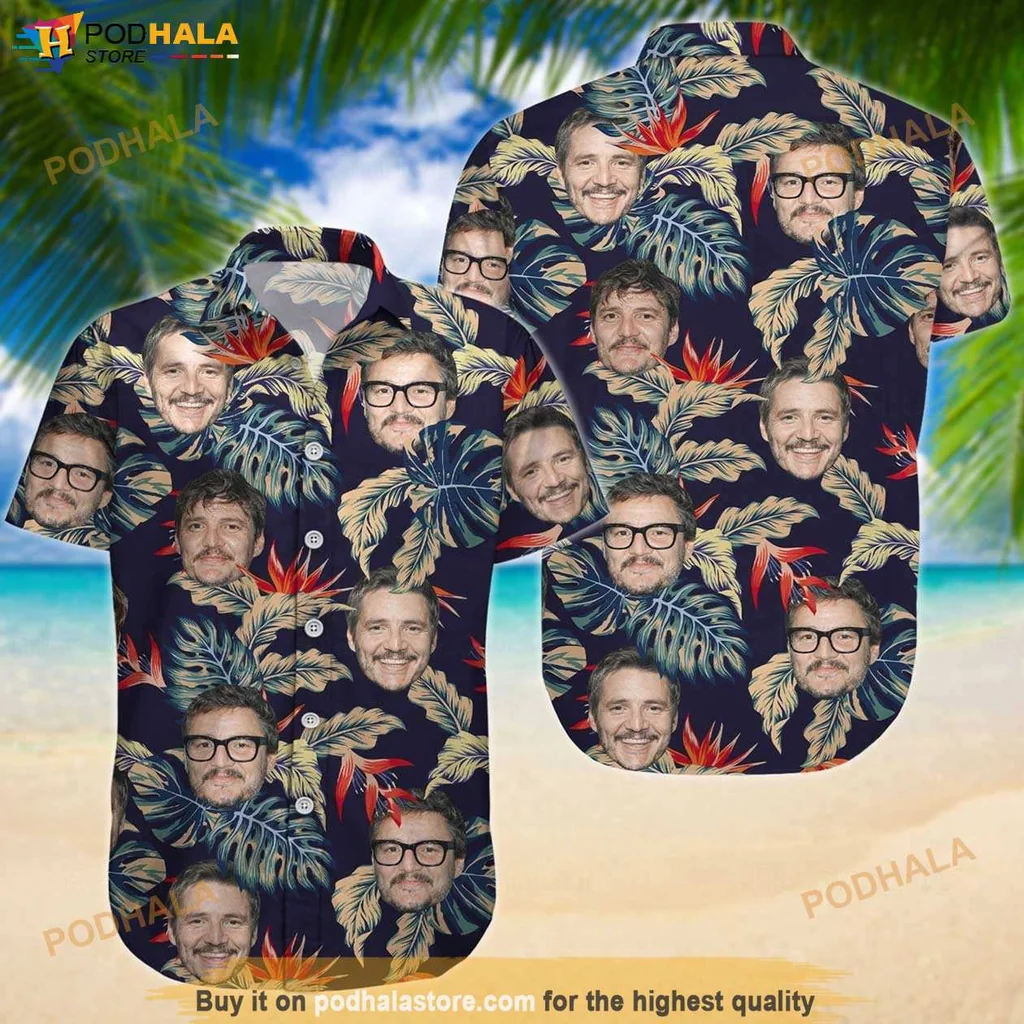 Cool Tropical Leaves Hawaiian Shirt, Pedro Pascal Design, Vibrant Summer Style