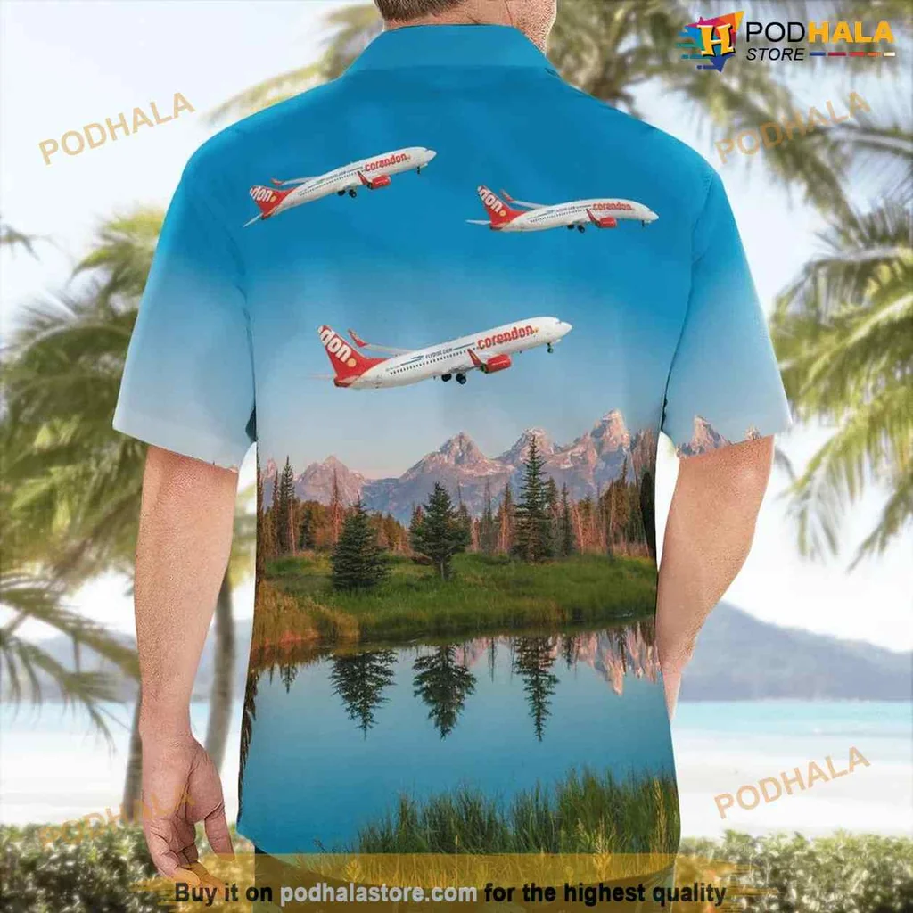 Corendon Dutch Airlines Aloha Shirt Featuring Boeing 737 86j Design Corendon Dutch Airlines Aloha Shirt Featuring Boeing 737 86j Design