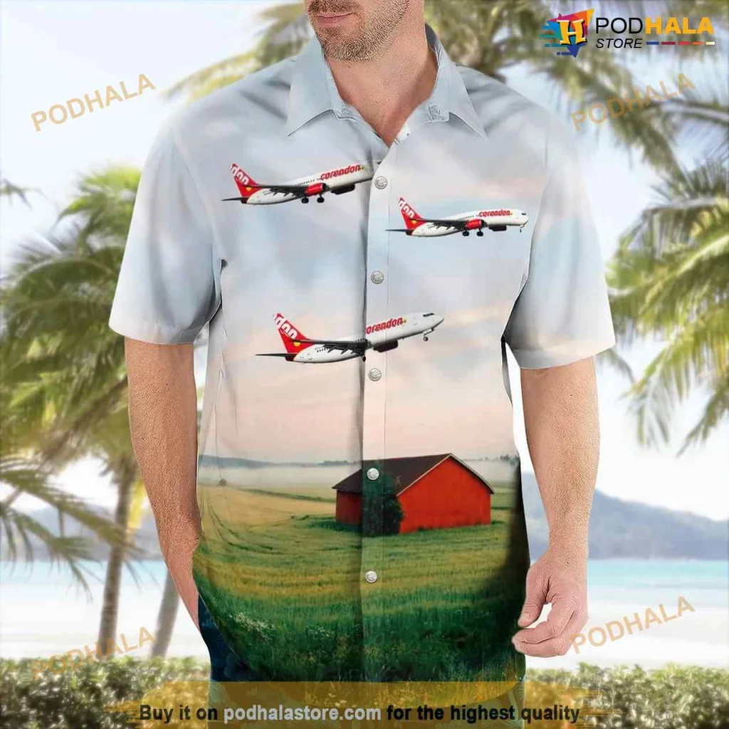 Corendon Dutch Airlines Hawaiian Shirt With Scenic Landscape Design