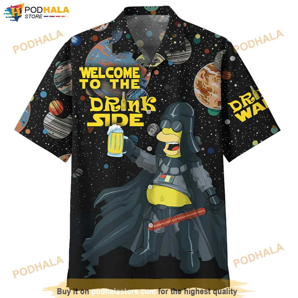 Cosmic Beer Villain Hawaiian Shirt, Welcome To The Drinks Side Design