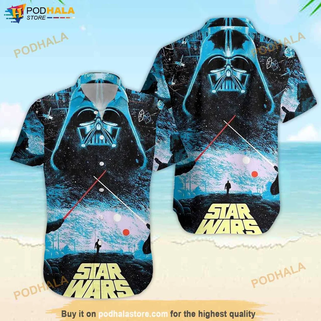 Cosmic Darth Vader Aloha Hawaiian Shirt, Vibrant Summer Beachwear For Star Wars Fans